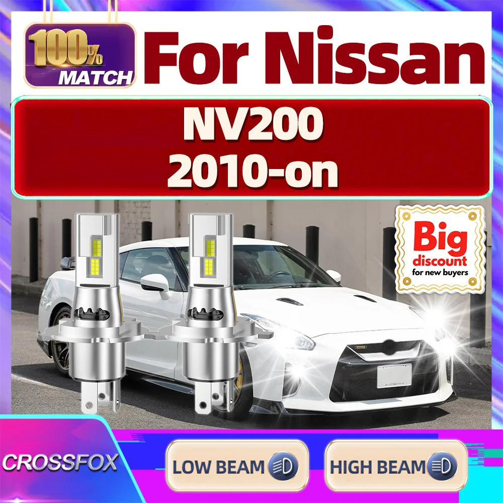 

CROSSFOX【For Nissan NV200 2010-2025】High Low Beam Turbo Canbus Car LED Headlight Bulbs Ultra Bright Upgrade Headlamp Ampoules