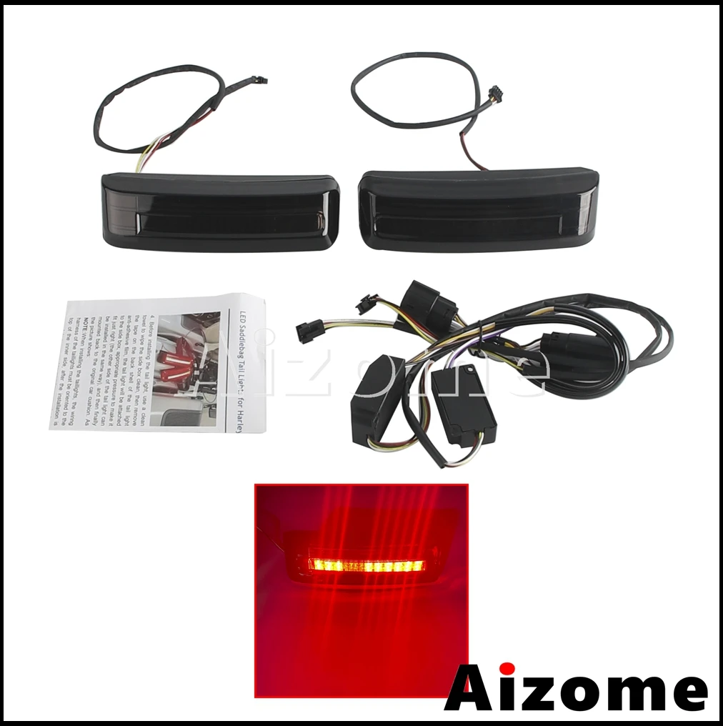 Motorcycle Accessories LED Side Box Light Tail Light Rear Saddlebag Turn Signal Lights For Harley Touring Road Glide CVO 2024