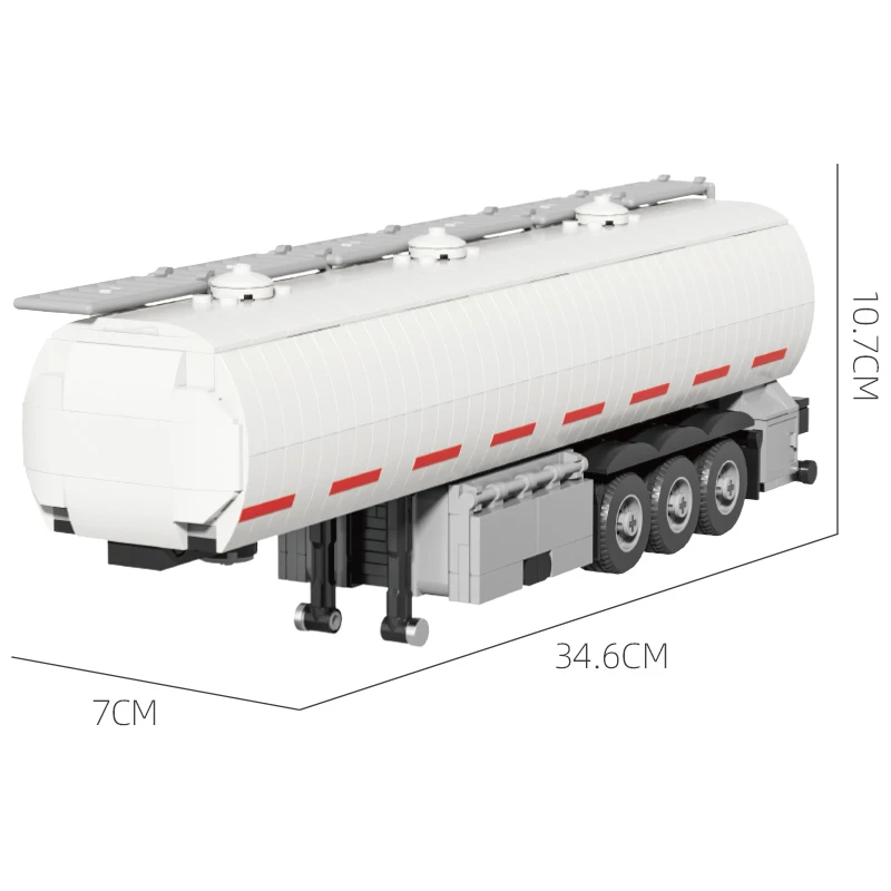 699 PCS Model mainan truk tangki bahan bakar Eropa, ornamen mobil mainan, blok bangunan truk tangki besar, hadiah liburan untuk anak laki-laki