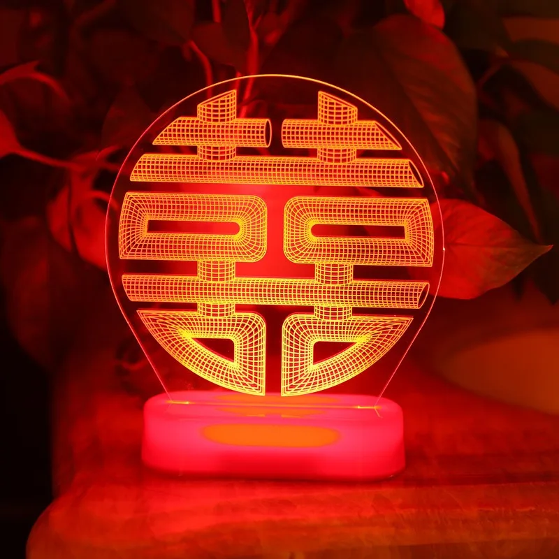 Palabras de boda adornos creativos luces luminosas LED tridimensionales