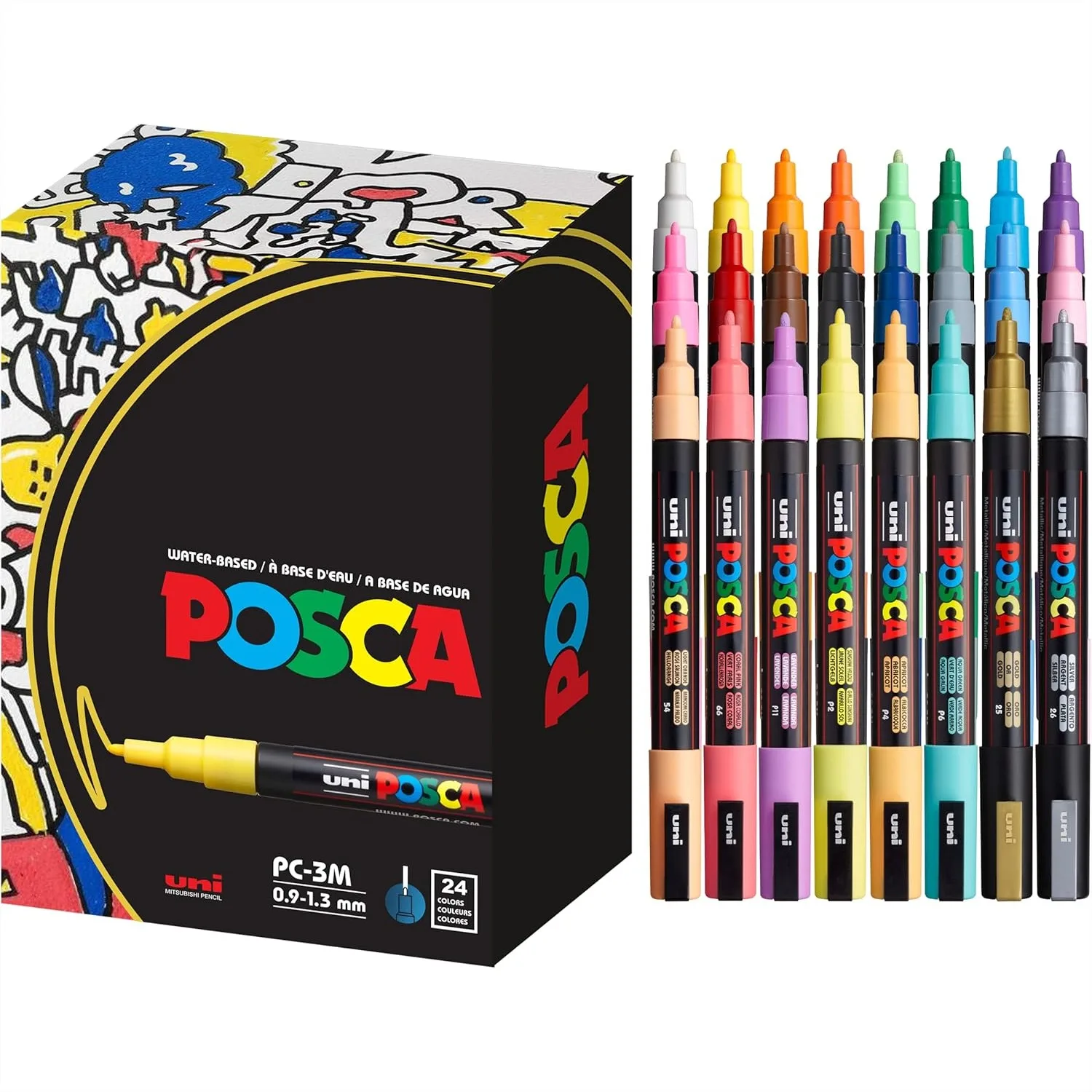 

Acrylic Paint Markers Set of 24, Fine Point with Reversible Tips for Art Supplies on Fabric, Metal, Glass, Wood, Canvas