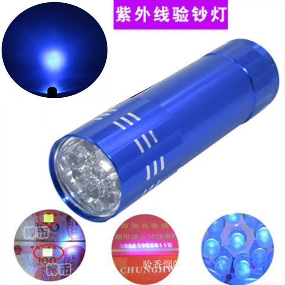 

Mini UV ULTRA VIOLET 9 LED Flashlight Torch 4.5v Light Waterproof Aluminum Lamp Outdoor Portable Tactical Lighting Tool UV Lamp