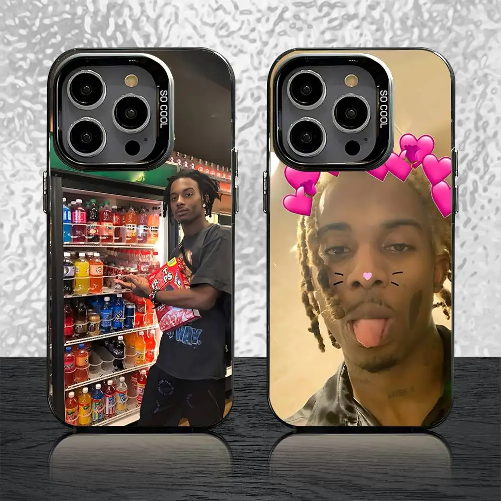 

P-Playboi C-Carti Music Phone Case For iPhone 16,15,14,13,12,11,Pro,Max,Plus,Mini,SE Grey Black Matte Laser Back Cover
