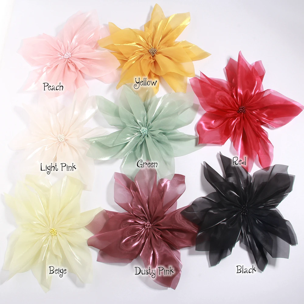 10.2inch 26cm Large Chiffon Gauze Flower Artificial Fabric Flowers for DIY Wedding Party Home Decoration Floral Wreath Scrapbook
