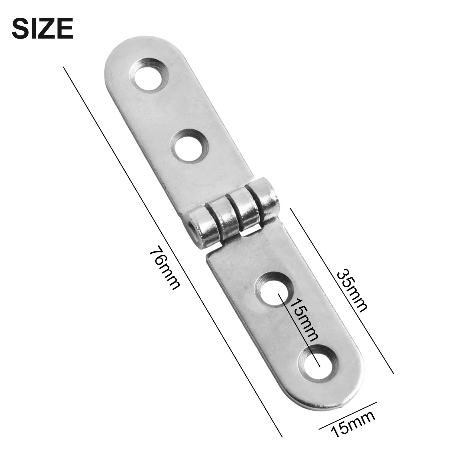 Brand New High Quality Practical Foldable Hinges Cabinet Wear-resistant Rust-resistant Silver 180 Degree 2 PCS