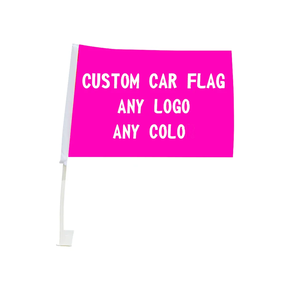 SKY FLAG Custom car flag 30x45cm Car Window Logo Printed Car Flags Country Mini Car Flag with plastic flagpole