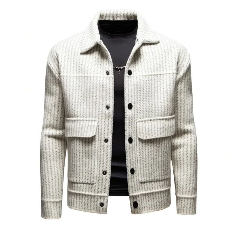 Mens Jacket Autumn and Winter New Jackets Fashionable Lapel High Street Men\'s Jacket