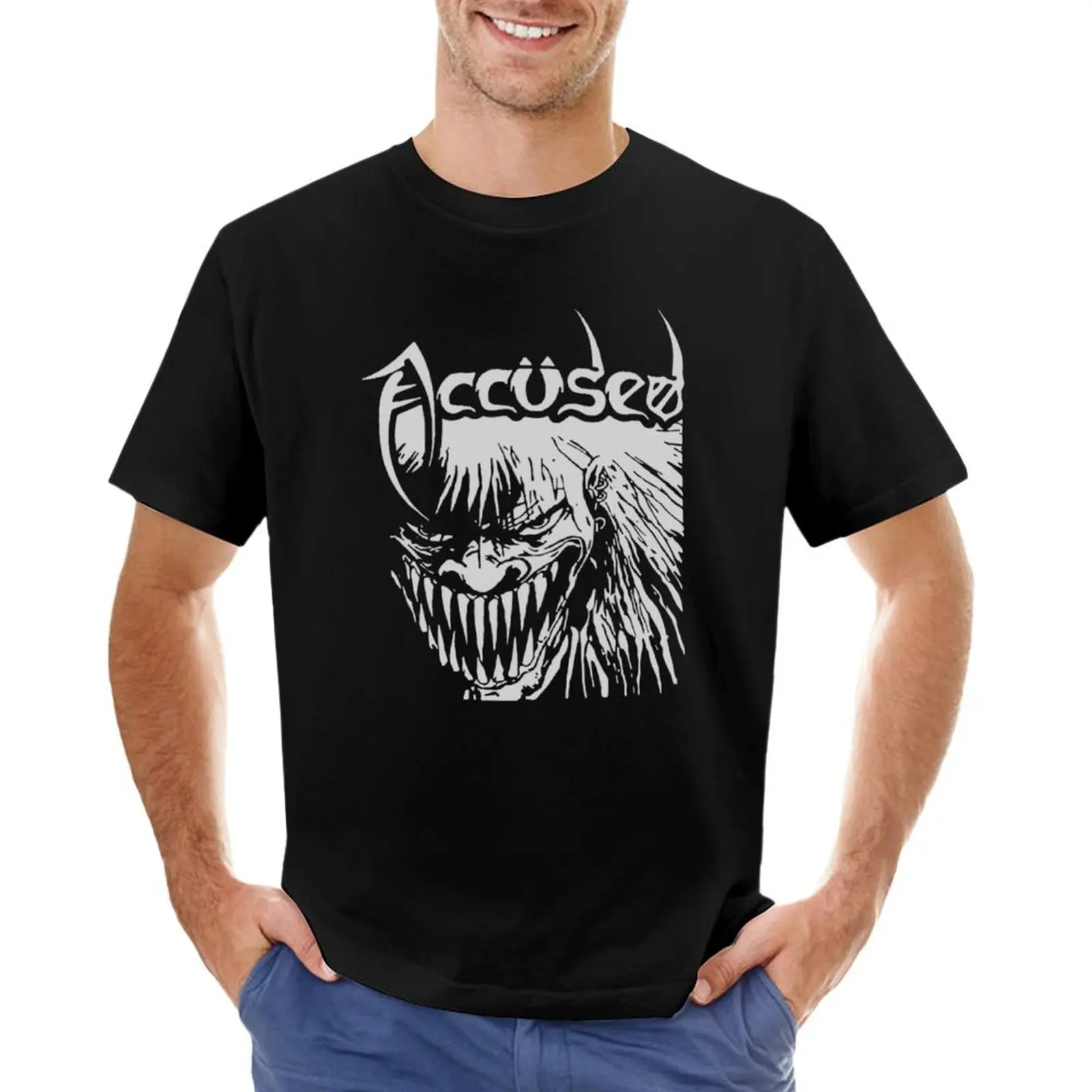 

Accused Metal Zone  The Accused Group Show T-Shirt vintage t shirts graphics heavyweights plain men t shirt