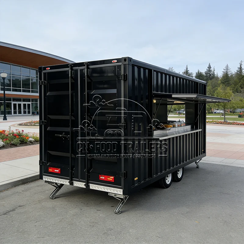 

CN Food Trailer Mobile Kitchen Food Truck Fully Equipped with Stainless Steel Counters and Integrated Street Mobile Bar