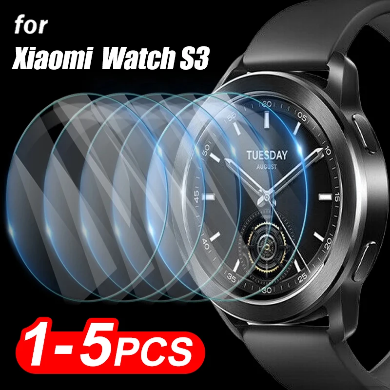 1-5Pcs Tempered Glass For Xiaomi Mi Watch S3 Smartwatch Screen Protectors HD Anti-scratch Protective Film For Xiaomi Watch S3