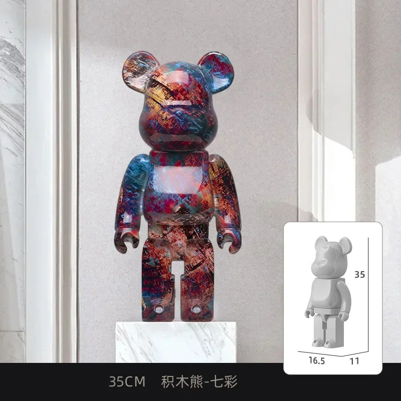 35CM violent bear living room decoration, bear shaped housewarming gift, high-end and atmospheric