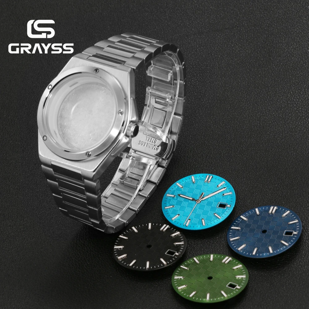 40mm Fit Engineer Style NH35/NH34/4R35 Mechanical Movement Men's Solid Stainless Steel Business Watch Case DIY Watch Accessories