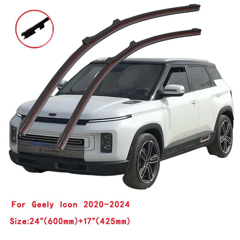For Geely Azkarra Atlas Pro Tugella Okavango ICON SUV 2020 2021 2022 2023 Car Winter Brushes Double Rubber Wiper Blades Window