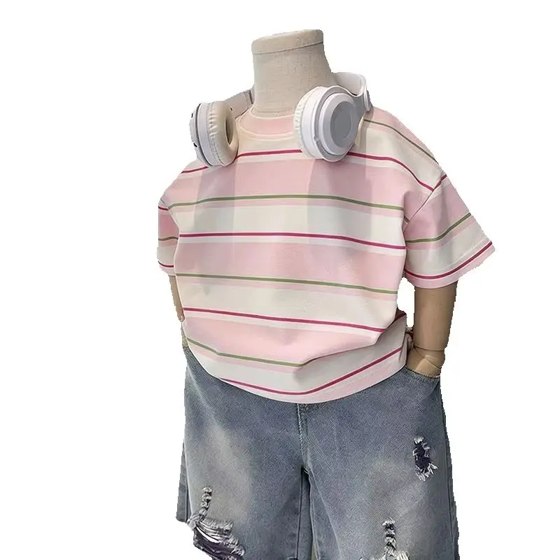 

Summer New Children's Striped round Neck Short Sleeve T-Shirt Boys Girls Half Sleeve Top Kids Fashion Casual Wear