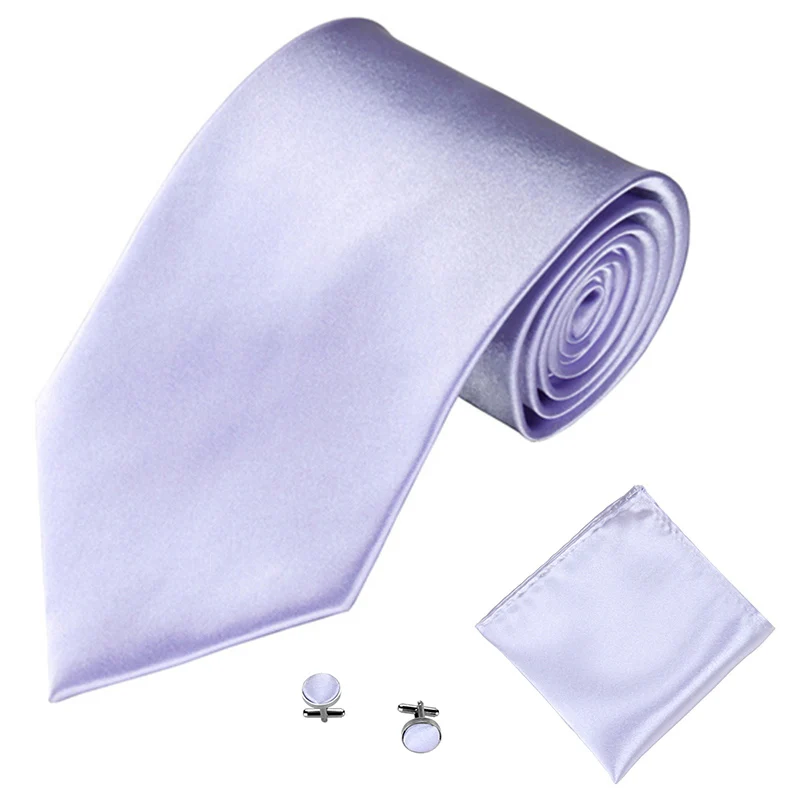 Ensemble de cravates en satin pour hommes et femmes, boutons de manchette, accessoires de mariage