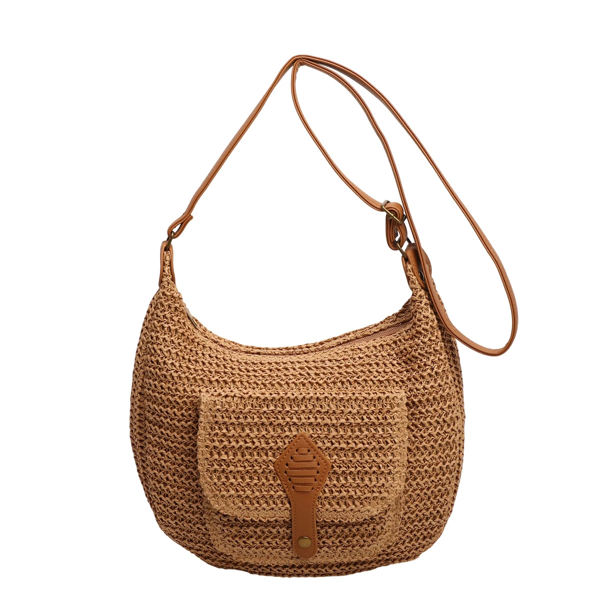 

New Fabric Hollow Out Zipper Solid Casual Tote Bag Light Luxury Versatile Youth Bags Summer Large Capacity Durable Shoulder Bags