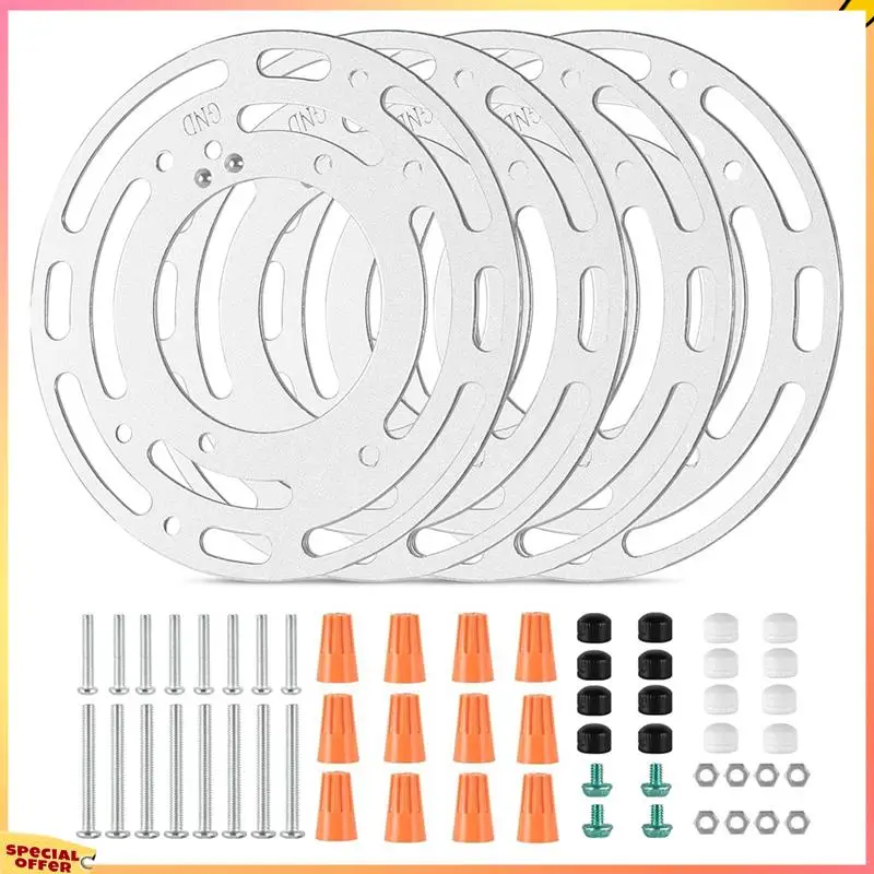ABFI Verbesserte 4er-Pack Universal-Lampenmontagehalterungen mit Schrauben und Muttern für Deckenleuchten und Wandleuchten