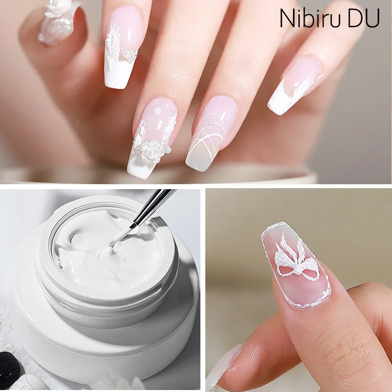 5ml Nail Art Painting UV Gel Polish Black White Colors 3D Flower Drawing Soak Off LED Paint Liner Cure Varnish Manicure Polish