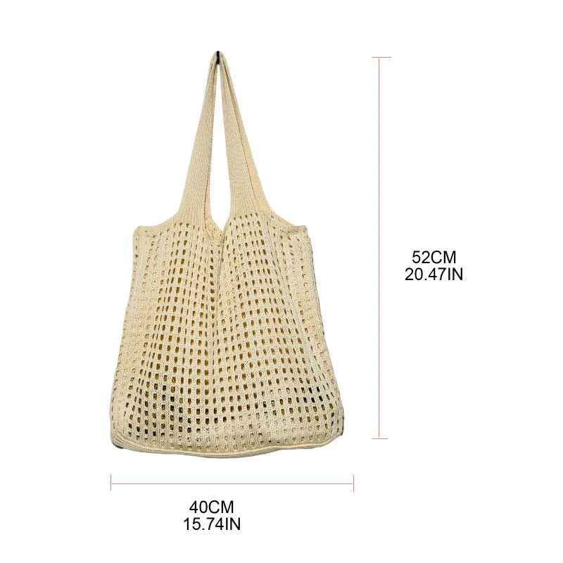 Knitted Tote Bag Handbags Casual Shopping Bags For Women Shoulder Bag E74B