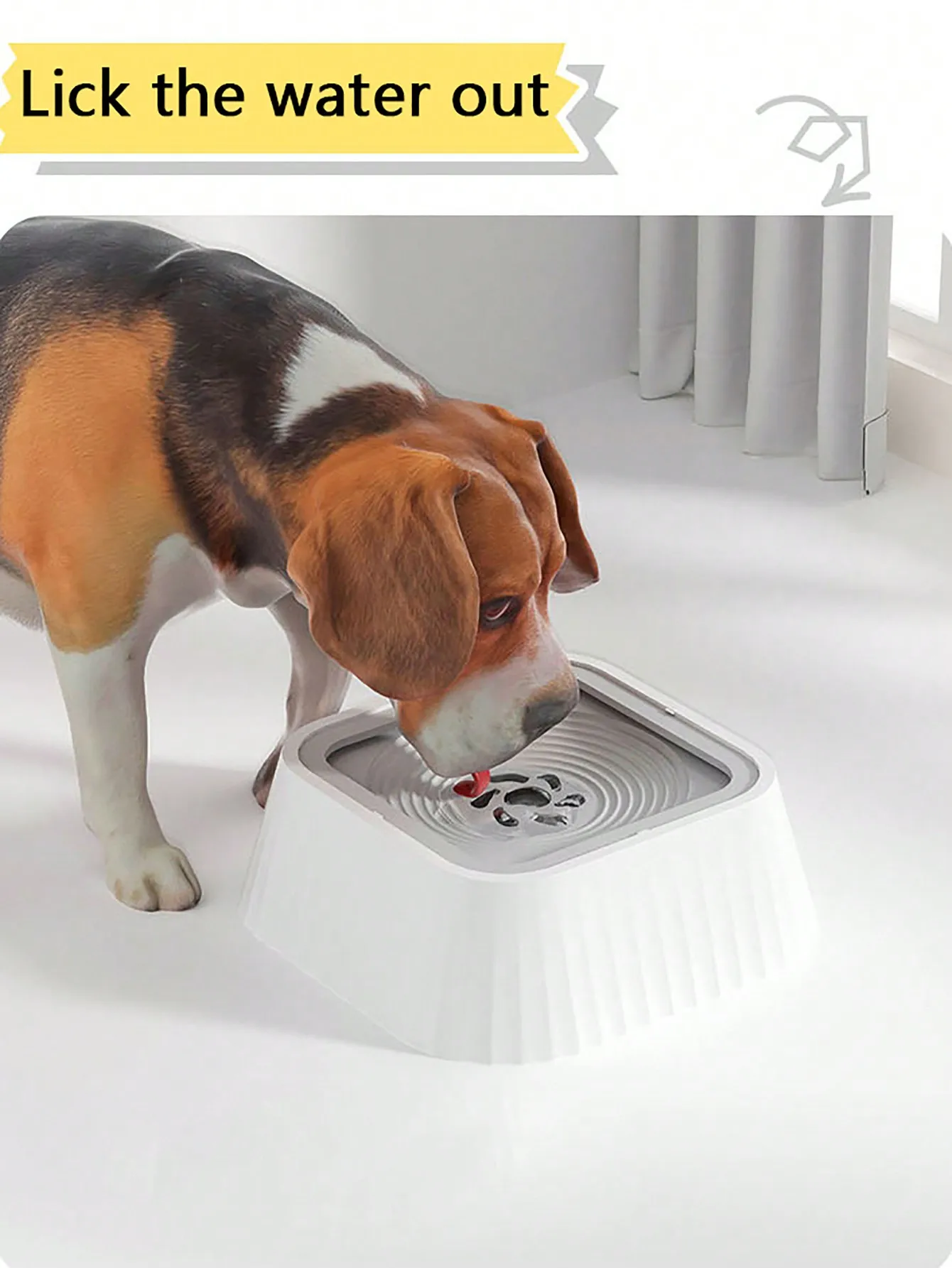 A dog drinking bowl non-wetting mouth large-capacity pet water dispenser anti-knock suspension bowl water dispenser cat feeding