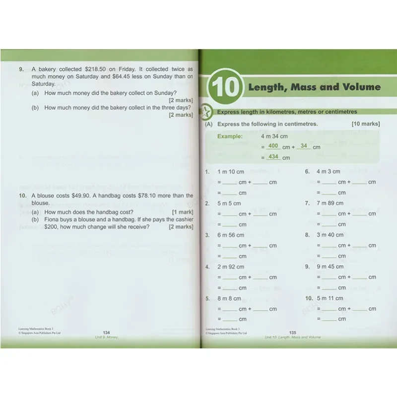 Primary School Mathematics Textbook 3 Books Learn Math Books 1-3/4-6 Sap Learning Mathematics Book Grade Children Singapore