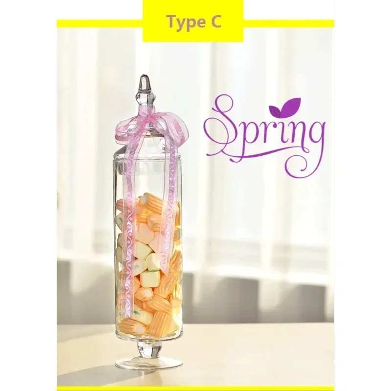 

Crystal Wedding Decor Transparent Glass Crafts Three Styles Candy Jars Grain Storage Bottle