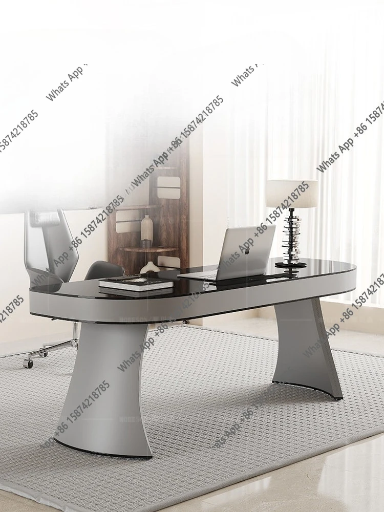 

Italian minimalist designer high-end study desk household living room computer desk office table and chair combination
