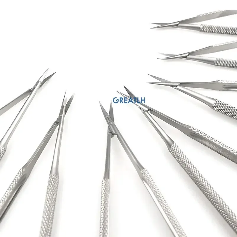 8Types Stainless Steel Castroviejo Corneal Scissors Ophthalmic Capsule Membrane Scissors Eye Surgical Instruments 1pcs