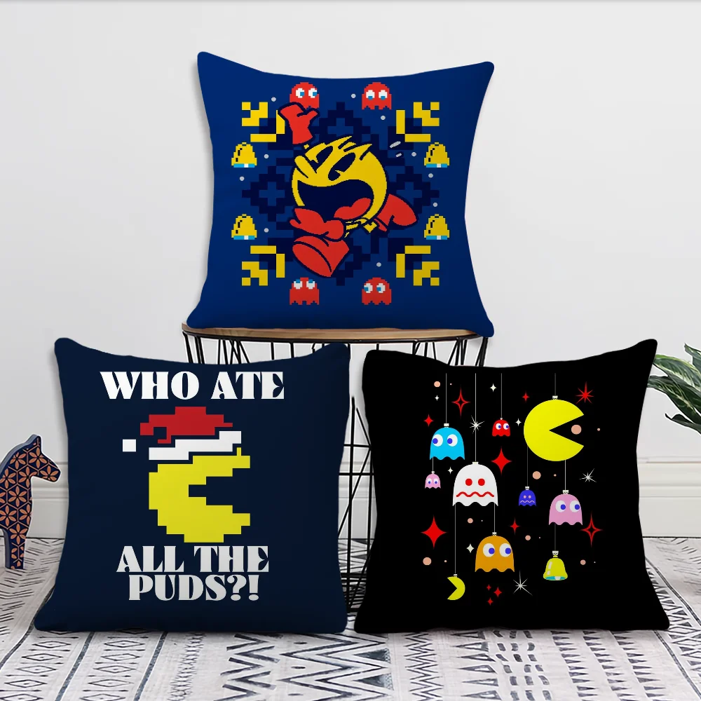 P-Pac Game M-Man Pillow Case Sofa Living Room Bedroom Headboard Backrest Cushion Square Cushion Nap Time