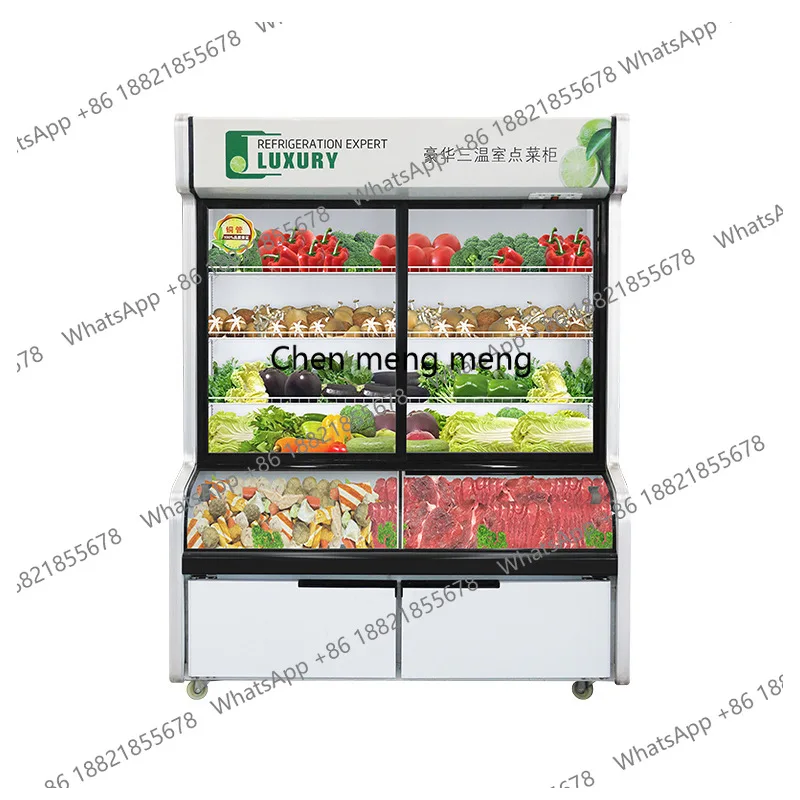 

Трехтемпературный многослойный шкаф для заказа большой емкости 360° ° трехмерное циркуляционное охлаждение, сохранение свежести