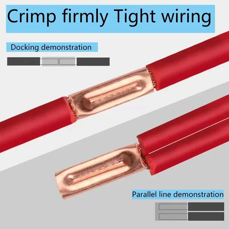 1000Pcs Copper Tube Crimping Terminal Material GT Red Copper Connecting Pipe Cold Crimping Wire Docking Wire Joint Connector