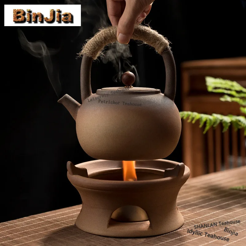 

Нагреватель для чайника из грубой керамики, подставка для свечи, угольная печь для подогрева воды, аксессуары для посуды