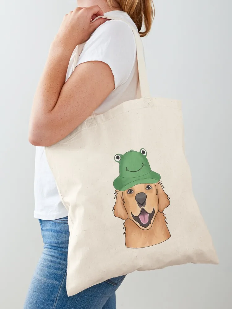 

Willow in a Green Frog Hat Tote Bag Big bag tote bags aesthetic canvas tote bag