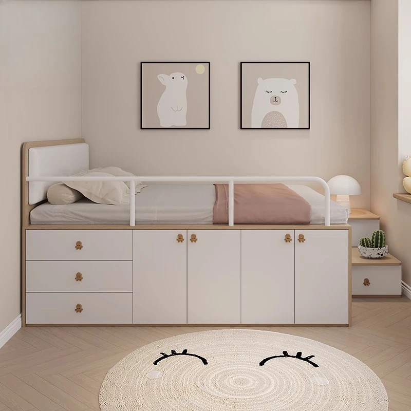 

Customized half-height bed, high box storage bed, small apartment tatami children's bed 1.2 meters 5-step drawer bed