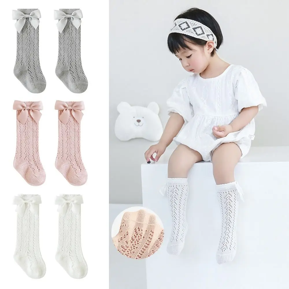 

Multicolor Kids Calf Socks Thin Breathable Children's Long Stocking Sweat Absorption Bowknot Summer Stockings Spring Summer