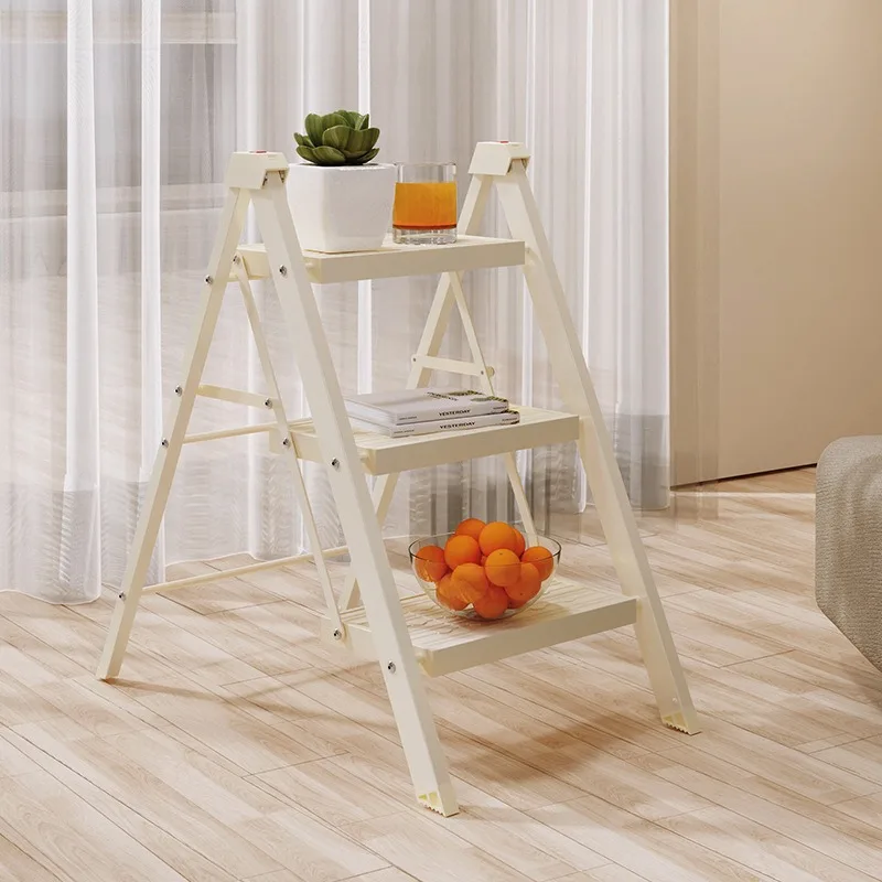 Tangga rumah tangga multifungsi lipat, tulang ikan tebal, anti selip, ukuran kecil untuk anak-anak