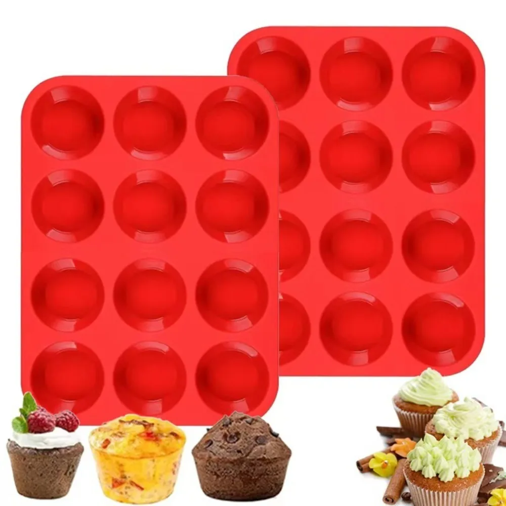 12-Loch Cupcake-Form Antihaft-Silikon-Backform Seife Schokolade Muffin Backblech DIY Backzubehör