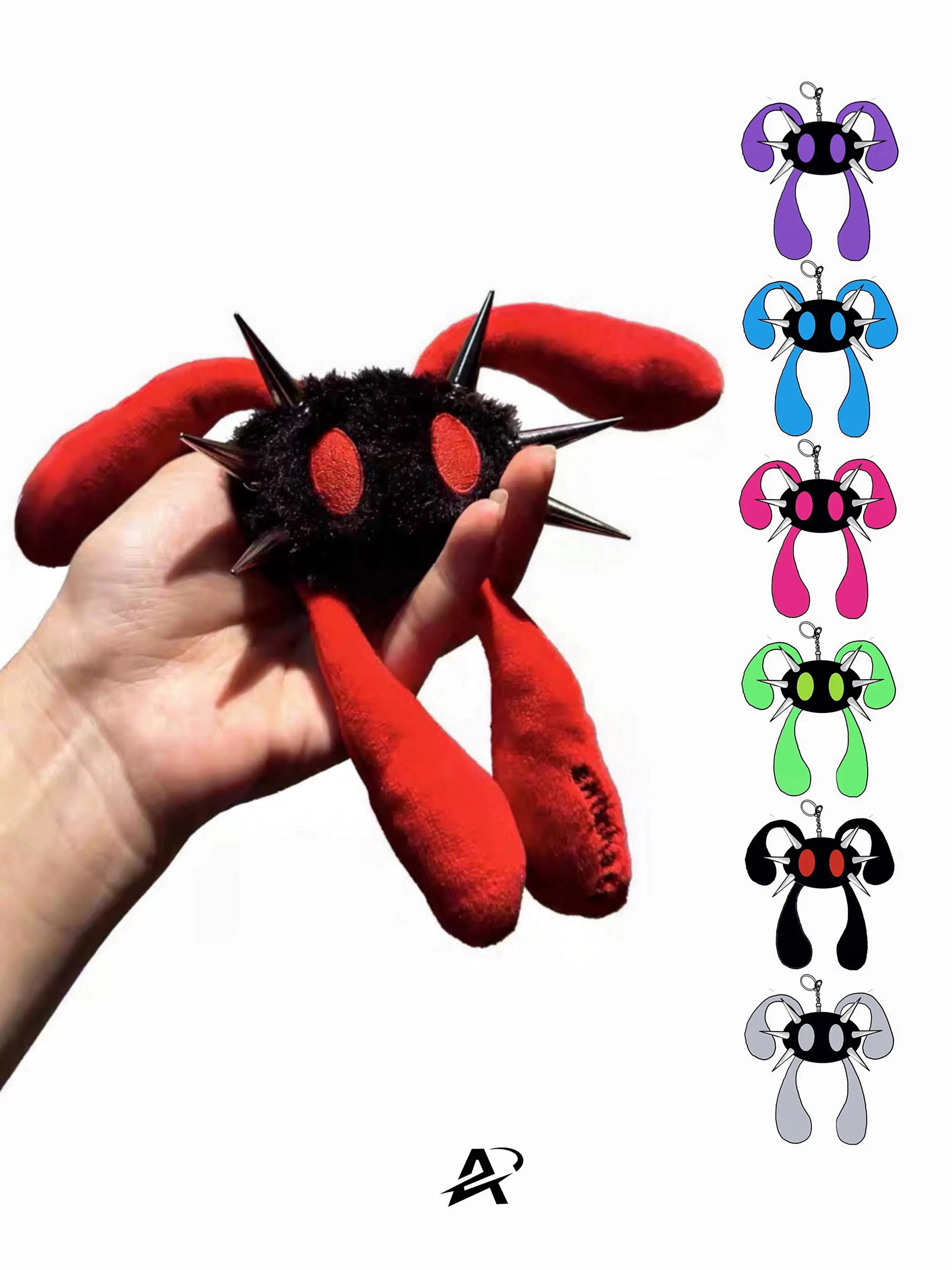 Antiphase Anti Cony Rivet Rabbit Y2k Millennial Baddie Plush Bunny Pendant Punk Rabbit Keychain Bag Accessory Hanging Ornaments