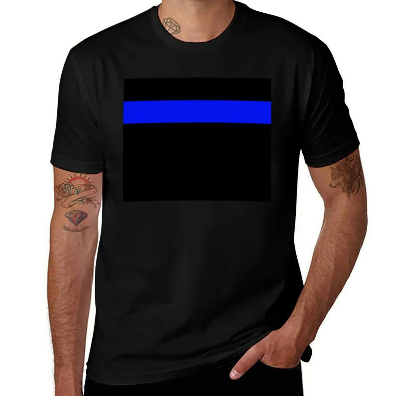 

Police Thin Blue Line T-Shirt oversized t shirt anime figures kawaii clothes boys animal print T-shirt men