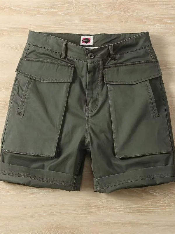 

Summer Workwear Men's Five ket Four-Fifths orts American Retro Sle Loose Fit Cotton Straight Leg Casual orts