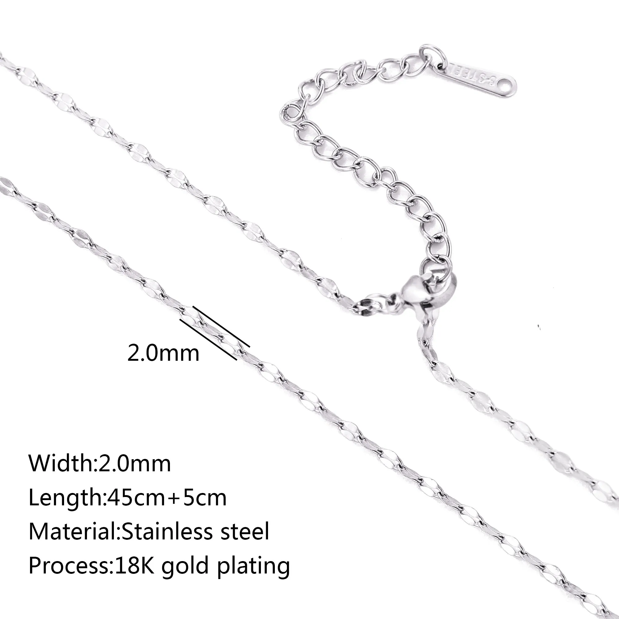 5pc 18K goudkleur PVD verguld roestvrij staal Cuba Cross O Ripple Twisted Chain ketting verstelbare ketting DIY ketting groothandel