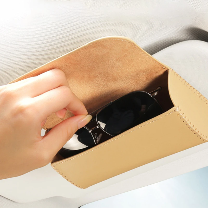 

Car Visor Glasses Storage Bag Personalized Hard Pu Leather Car Sunglasses Magnetic Case Eyeglasses Storage Box Accessories