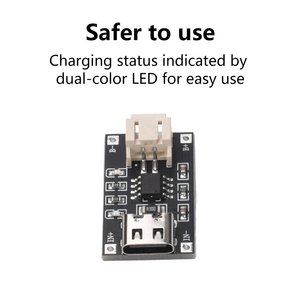 TP4056 3.7V Lithium Battery Charging Module With Type-C Input Overcharge Over Discharge Dual Protection For Portable Electronics
