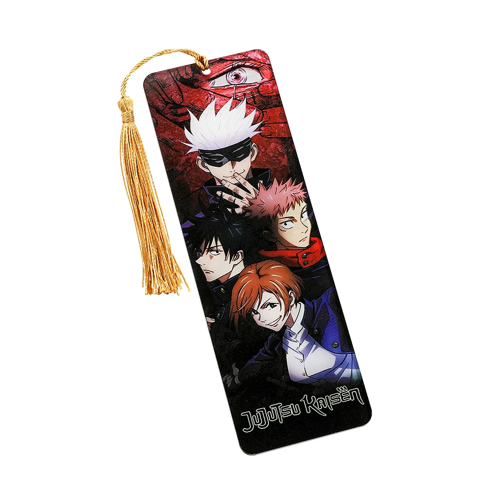 Jujutsu Kaisen Anime Figure Acrylic Bookmark with Tassel Classic Collection for Fans Reading Supplies Birthday Graduation Gifts