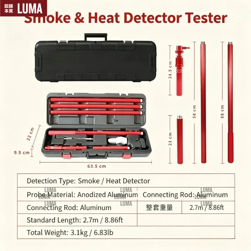 Fire Bong Telescopic Two-in-One Smoke Sense Temperature Sense Detection Test Instrument and Detection Equipment ABS-YW11