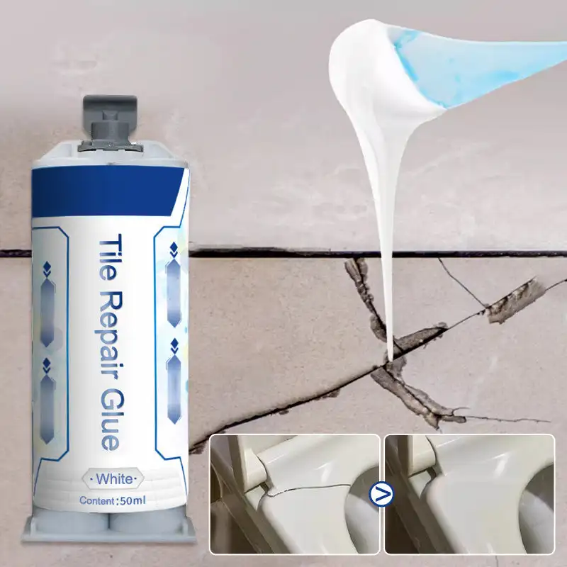 50ml Tile Repair Glue AB Adhesive Ceramic Marble Floor Tile Toilet Washbasin Repair Glue Crack Repair Caulk Glue