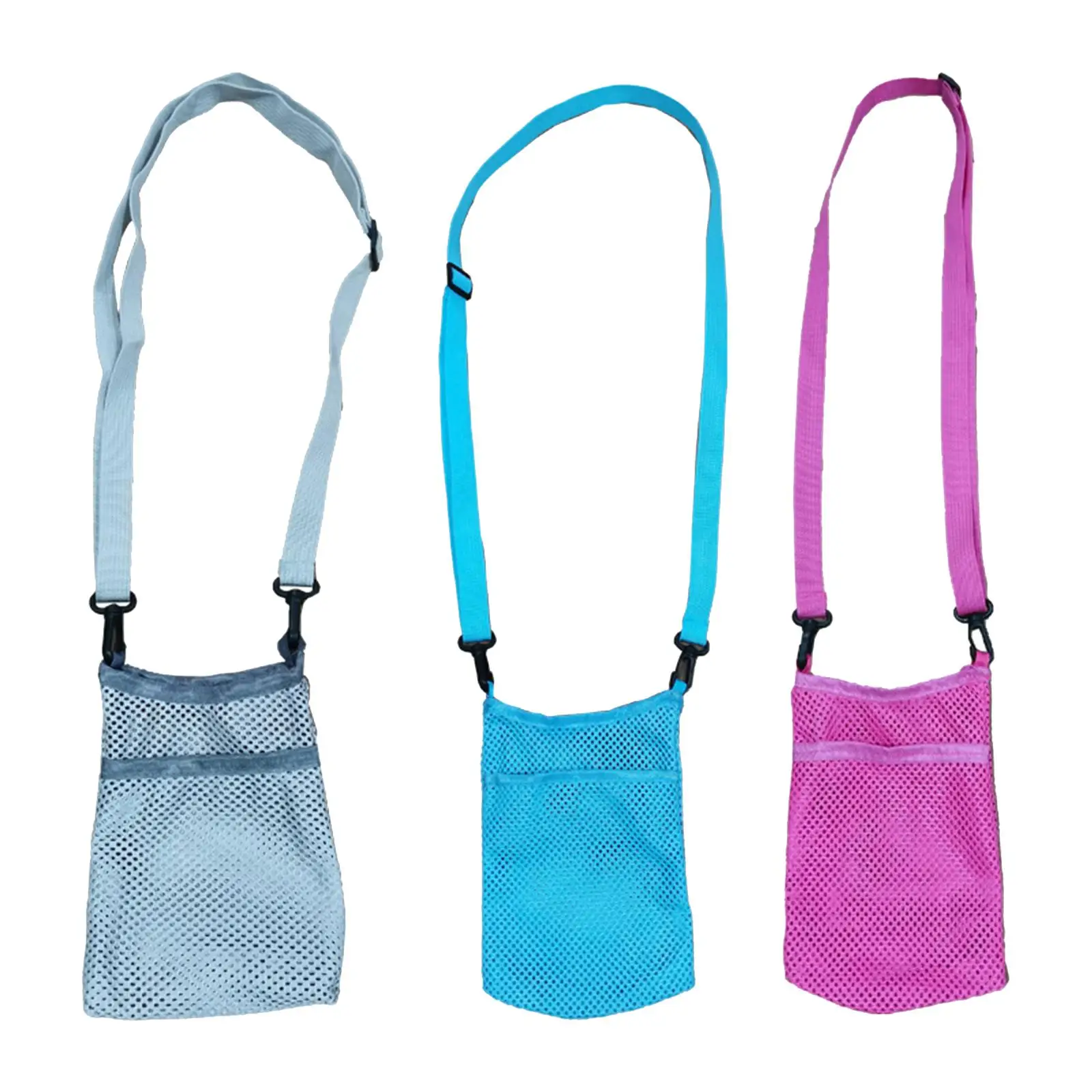 Water Bottle Carry Bag, Mesh Water Bottle Bag with Adjustable Strap for Running,