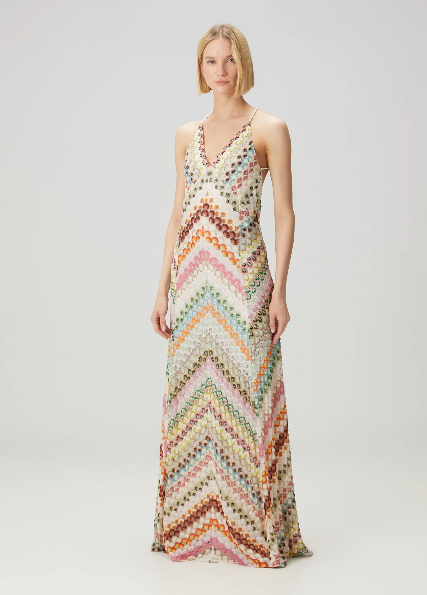 

2025 New Women's Spliced Maxi Dress - Sexy Spaghetti Strap, Hand Crocheted Formal Gown