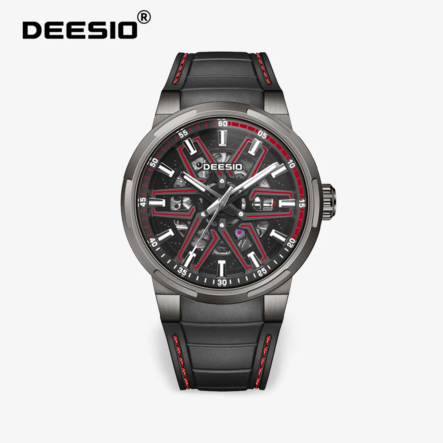 Deesio Herren-Armbanduhr, automatisch, mechanisch, großes Zifferblatt, modisch, stilvoll, Geschenke für Männer, wasserdicht, leuchtender Kalender, Armbanduhr