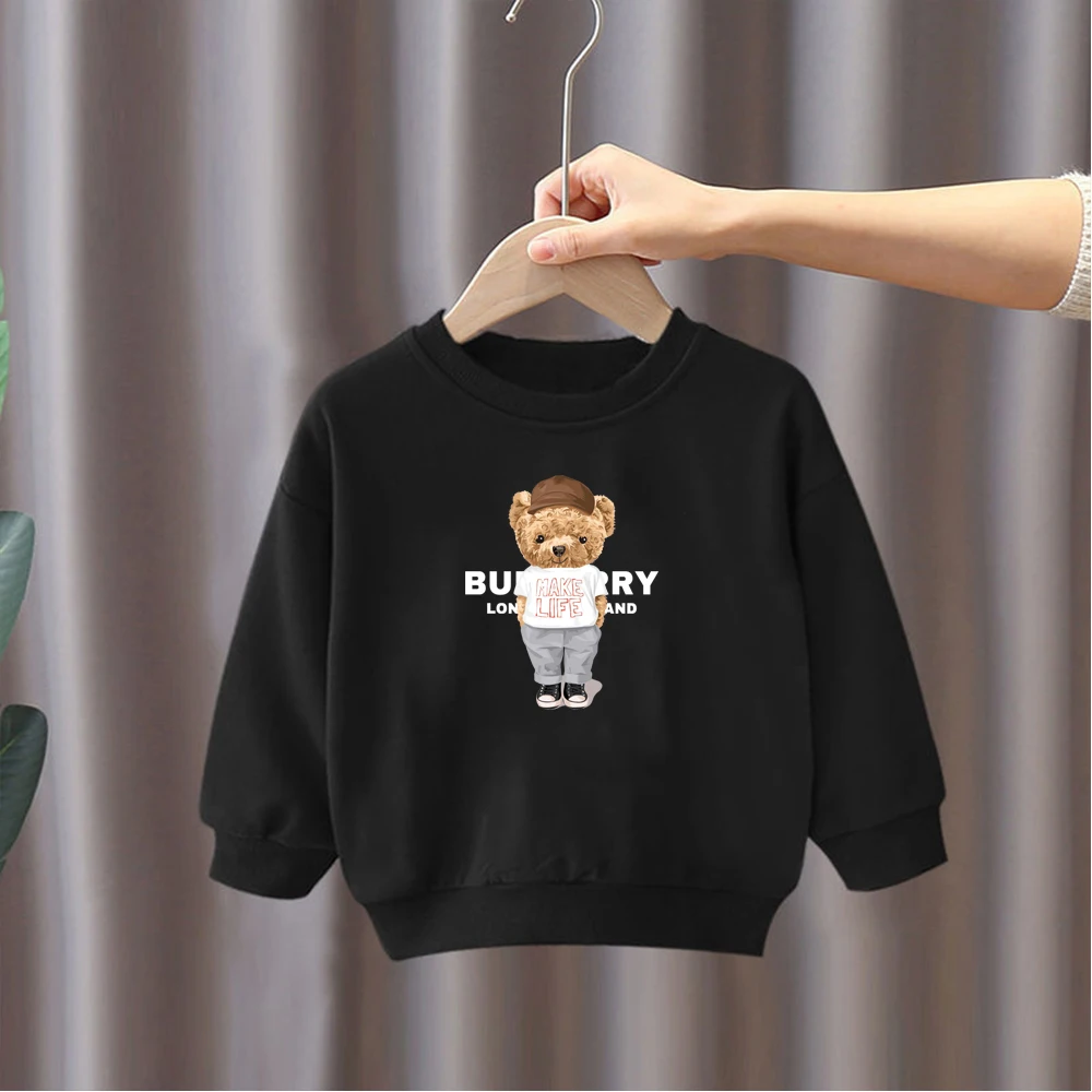 2024 New Baby Luxury Brand Pullover Sweatshirt Autumn Winter Children Cotton Print Sweater Long Sleeve Boys Girl Fashion Kid Top